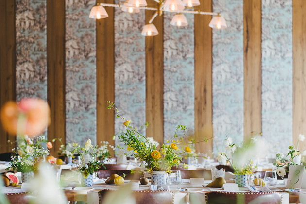 field flowers added relaxed feel for this garden-inspired bridal shower