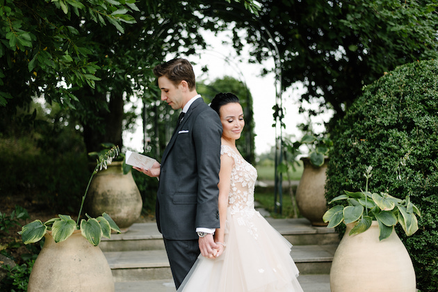 Couple reads vows to each other before First Look