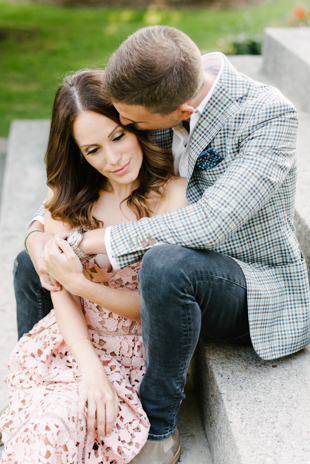 Romantic engagement photos at Spadina Museum